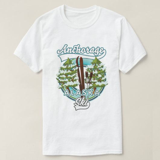 T-shirt logo ski Anchorage Alaska (Design devant)