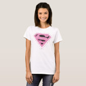 T-shirt Logo super-fille en uniforme noir et rose (Devant entier)