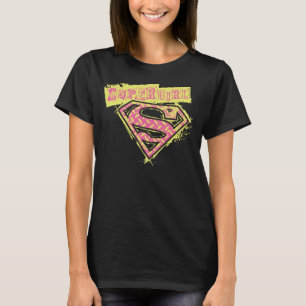 T-shirt Logo Supergirl Grunge Rose