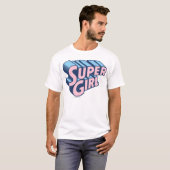 T-shirt Logo Supergirl rose et bleu (Devant entier)