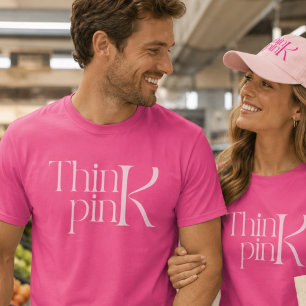 T-shirt Logo typographique Moderne Gras Think Pink