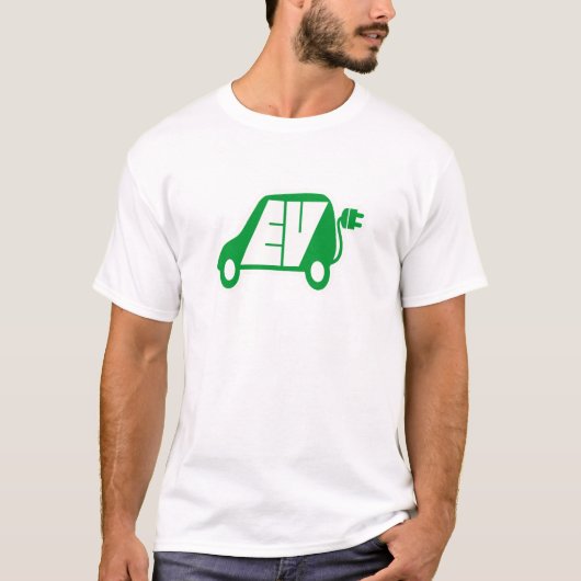 T-shirt Logo vert d'icône du véhicule électrique EV - (Devant)