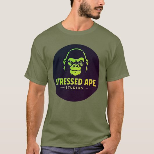 T-shirt Logo vert du studio Stressed Ape (Devant)