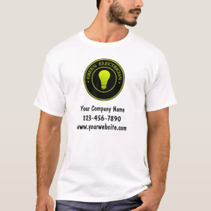 T-shirt Logo Vert Electricien Modèle chemises de travail