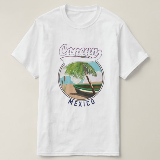 T-shirt Logo voyage de Cancun Mexico Beach (Design devant)