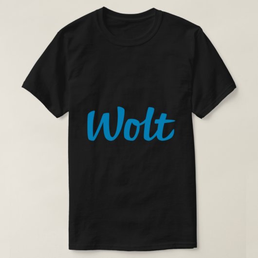 T-shirt Logo Wolt bleu Livraison alimentaire classique T-s (Design devant)