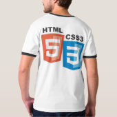 T-shirt Logos de HTML5 CSS3 (petit grand dos avant) (Dos entier)