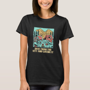 T-shirt Loin de la ville Camping Wildlife Camper Outdoor