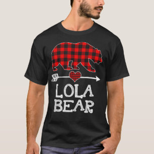 T-shirt Lola Bear Pajama de Noël Rouge Plaid Buffalo Famil