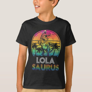 T-shirt Lolasaurus de femmes Famille Saurus de dinosaure L