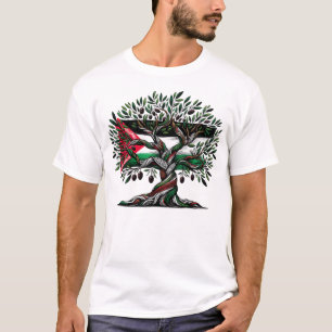 T-shirt L'Olivier palestinien avec drapeau