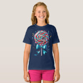 T-shirt Lollipop avec Bow Turquoise et Streamers (Devant entier)
