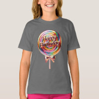 Lollipop d'anniversaire avec bow d'or