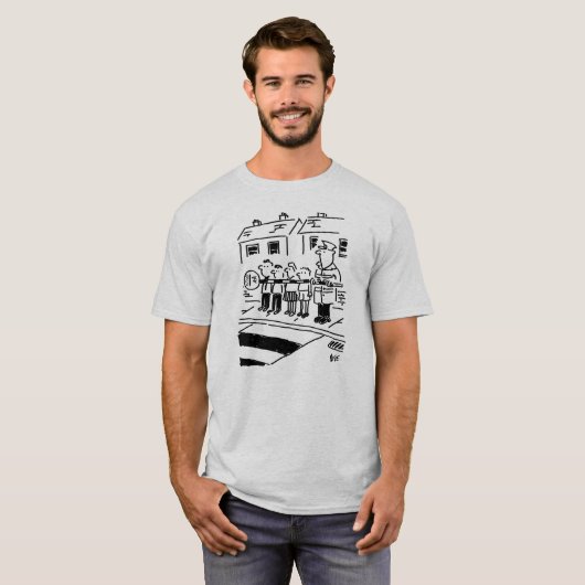 T-shirt Lollipop Man contrôle les écoliers avec Lollipop (Devant entier)