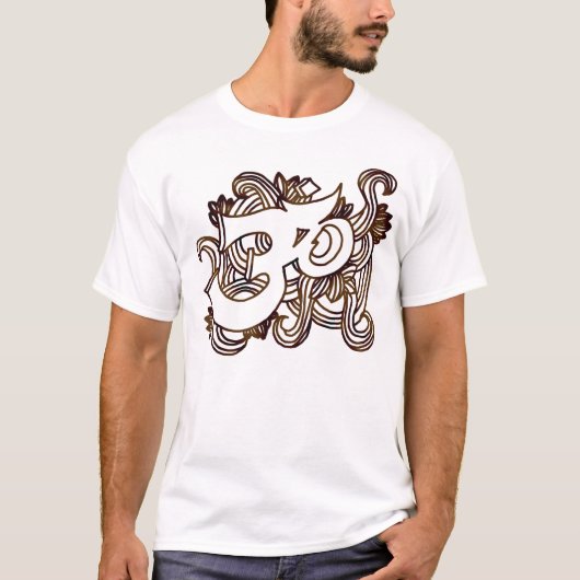 T-shirt l'OM Handsketch brun (Devant)
