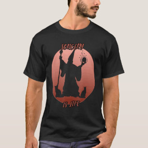 T-shirt L'Ombre De La Sorcellerie Dans Un Cercle Rouge