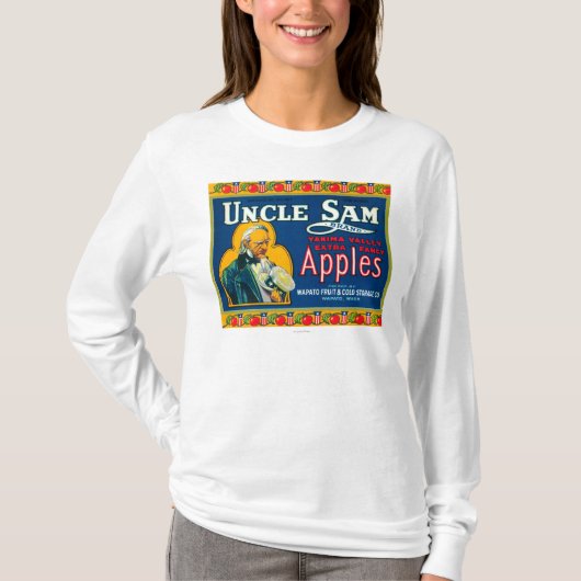 T-shirt L'Oncle Sam Apple marquent (bleu) - Wapato, WA (Devant)