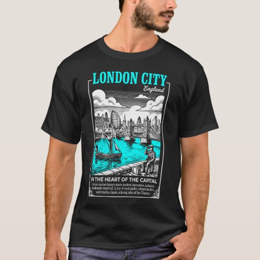 T-shirt London City England In the Heart of the Capital (Devant)