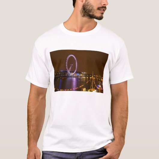 T-shirt London Eye, River Thames et les lumières de (Devant)