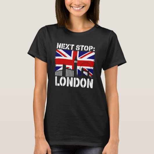 T-shirt London Summer Vacation Trip Next Stop Vacay Vibes  (Devant)