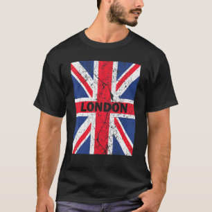 T-shirt Londres Angleterre avec Drapeau Union Jack en détr