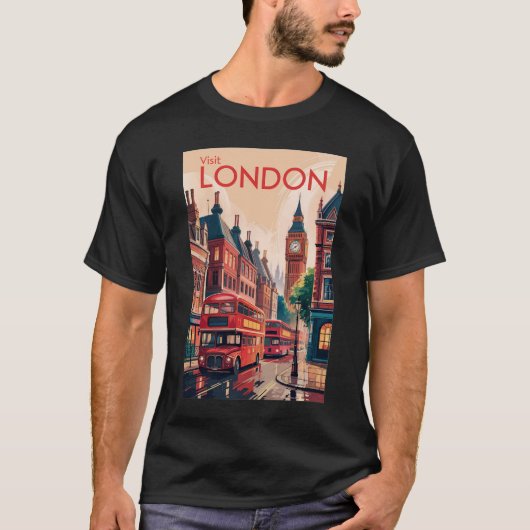 T-shirt Londres Angleterre Travel Art Vintage (Devant)