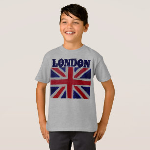 T-shirt Londres Black Modern Boys Angleterre Royaume-Uni
