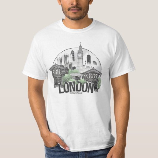 T-shirt Londres City Royaume-Uni (Devant)