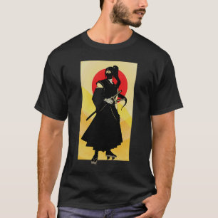 T-shirt Lone Samurai Swordsman 2 Sword Style Ronin Scabbar