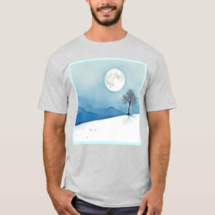 T-shirt Lone Tree : Sérénité de la Pleine Lune Silencieuse