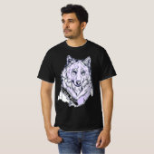 T-shirt Lone Wolf Améthyste Graphique Violet (Devant entier)