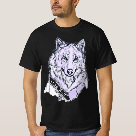 T-shirt Lone Wolf Améthyste Graphique Violet (Devant)