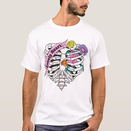 T-shirt Lonely Heart Skeleton Anti Valentine (Devant)