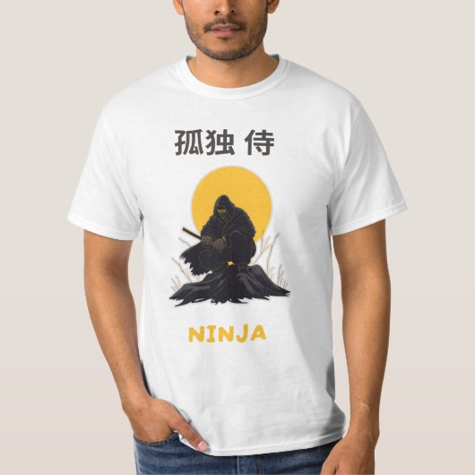 T-shirt Lonely Ninja Samurai Art Design (Devant)