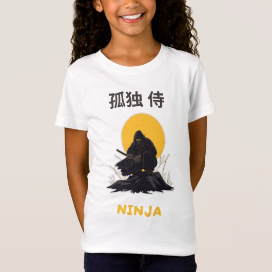 T-Shirt Lonely Ninja Samurai Art Design (Devant)