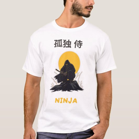 T-shirt Lonely Ninja Samurai Art Design (Devant)