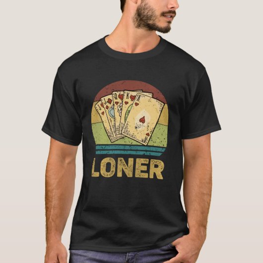 T-shirt Loner Vintage  Euchre Card Game (Devant)