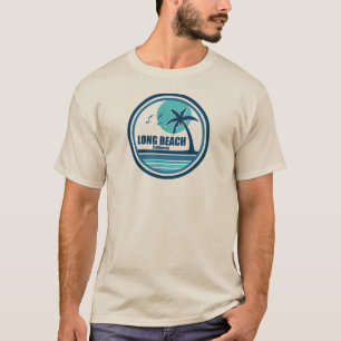 T-shirt Long Beach California Palm Tree Birds