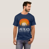 T-shirt Long Beach Washington Wa 70S 80S amis (Devant entier)