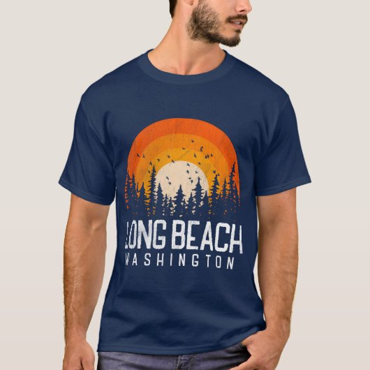 T-shirt Long Beach Washington Wa 70S 80S amis (Devant)