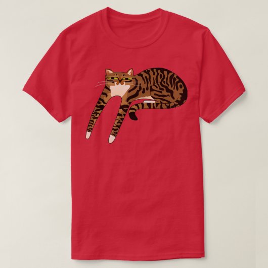 T-shirt Long Brown Tabby Cat (Design devant)