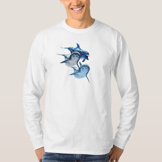 T-shirt long dauphin en forme de fond (Devant)