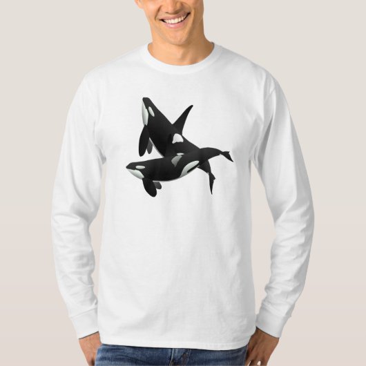 T-shirt long de la baleine tueuse (Devant)