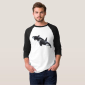 T-shirt long de la baleine tueuse (Devant entier)