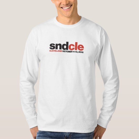 T-shirt Long-douille de SNDCle, blanche (Devant)