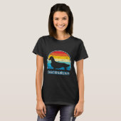 T-shirt Long Haired Dachshund Chien Vintage (Devant entier)
