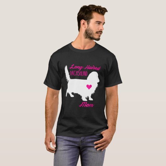 T-shirt Long Haired Dachshund Maman-Mothers Day Wiener Chi (Devant entier)
