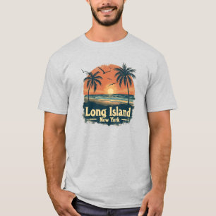 T-shirt Long Island New York Retro Beach Vibes