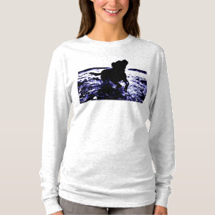 T-shirt Long laboratoire de noir de chemise de la douille
