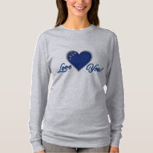 T-shirt long manches Coeur Bleu